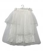noir kei ninomiyaノワール ケイ ニノミヤ）の古着「ティアードレースチュールスカート」｜ホワイト
