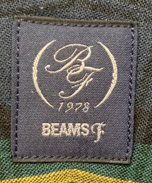 BEAMS F（ビームスエフ）BEAMS F (ビームスエフ) コットンリネン タータンチェック ボタンダウンシャツ グリーン×ネイビー サイズ:39の古着・服飾アイテム