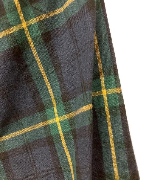 BEAMS F（ビームスエフ）BEAMS F (ビームスエフ) コットンリネン タータンチェック ボタンダウンシャツ グリーン×ネイビー サイズ:39の古着・服飾アイテム