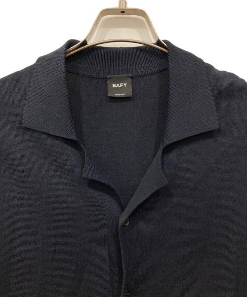BAFY（バフィー）BAFY (バフィー) BEAMS F (ビームスエフ) 別注コットン レーヨン ニット シャツカーディガン ネイビー サイズ:46の古着・服飾アイテム