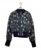 JIL SANDERジルサンダー）の古着「ブラッシュド ウール＆モヘヤ レオパードジャケット」｜グリーン×ブラック