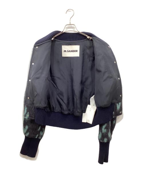 JIL SANDER（ジルサンダー）JIL SANDER (ジルサンダー) ブラッシュド ウール＆モヘヤ レオパードジャケット グリーン×ブラック サイズ:46の古着・服飾アイテム