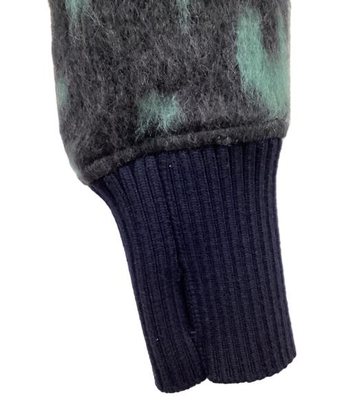 JIL SANDER（ジルサンダー）JIL SANDER (ジルサンダー) ブラッシュド ウール＆モヘヤ レオパードジャケット グリーン×ブラック サイズ:46の古着・服飾アイテム