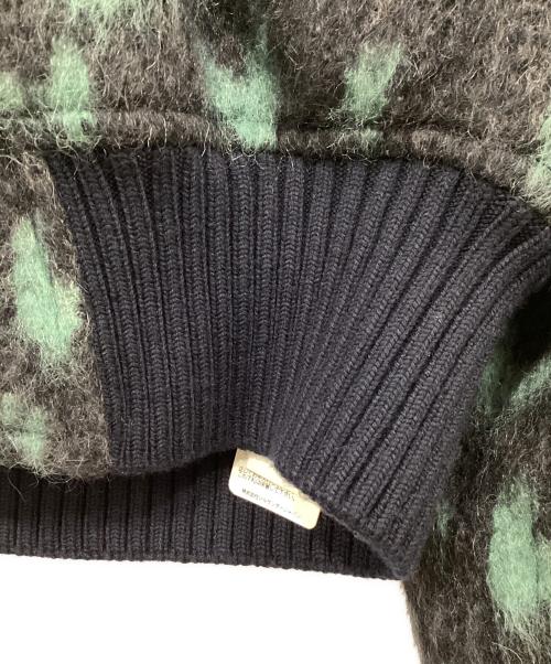 JIL SANDER（ジルサンダー）JIL SANDER (ジルサンダー) ブラッシュド ウール＆モヘヤ レオパードジャケット グリーン×ブラック サイズ:46の古着・服飾アイテム