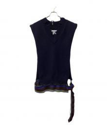 Maison Margiela（メゾンマルジェラ）の古着「GAUGE 5 JERSEY KNIT VEST」｜ネイビー