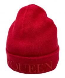 ALEXANDER McQUEEN（アレキサンダーマックイーン）の古着「カシミヤウールロゴニット帽」｜レッド
