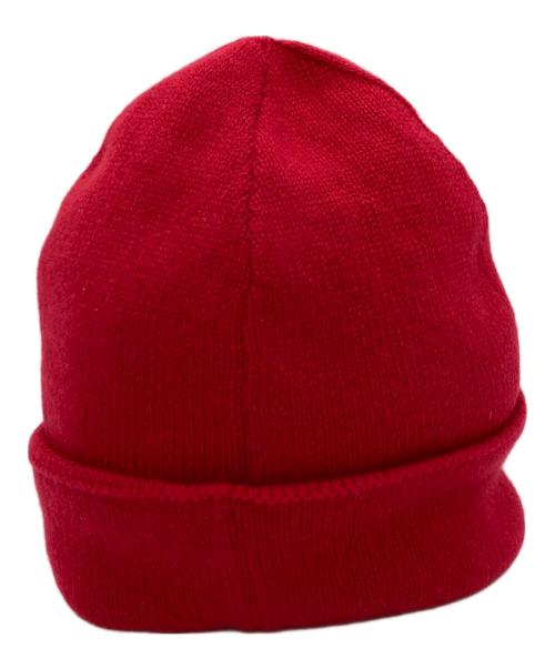 ALEXANDER McQUEEN（アレキサンダーマックイーン）ALEXANDER McQUEEN (アレキサンダーマックイーン) カシミヤウールロゴニット帽 レッド サイズ:Mの古着・服飾アイテム