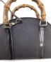 中古・古着 GUCCI (グッチ) バンブー 2way ミニショルダーバッグ ブラック：23000円