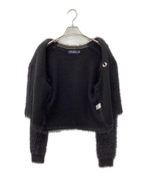 FRED PERRY（フレッドペリー）FRED PERRY (フレッドペリー) RAY BEAMS (レイ ビームス) Fluffy V-neck Knit Cardigan ブラック サイズ:UK 10の古着・服飾アイテム