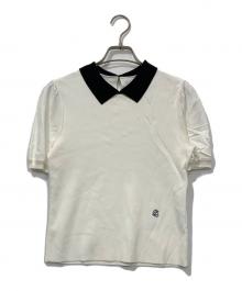 BLUE LABEL CRESTBRIDGE（ブルーレーベルクレストブリッジ）の古着「ドライレーヨンストレッチ襟付きプルオーバー」｜ホワイト