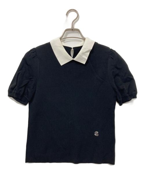 BLUE LABEL CRESTBRIDGE（ブルーレーベルクレストブリッジ）BLUE LABEL CRESTBRIDGE (ブルーレーベルクレストブリッジ) ドライレーヨンストレッチ襟付きプルオーバー ブラック サイズ:38の古着・服飾アイテム