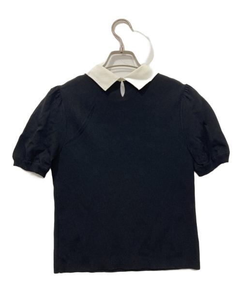 BLUE LABEL CRESTBRIDGE（ブルーレーベルクレストブリッジ）BLUE LABEL CRESTBRIDGE (ブルーレーベルクレストブリッジ) ドライレーヨンストレッチ襟付きプルオーバー ブラック サイズ:38の古着・服飾アイテム