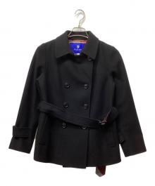 BLUE LABEL CRESTBRIDGE（ブルーレーベルクレストブリッジ）の古着「スペリオルメルトンショートコート」｜ブラック