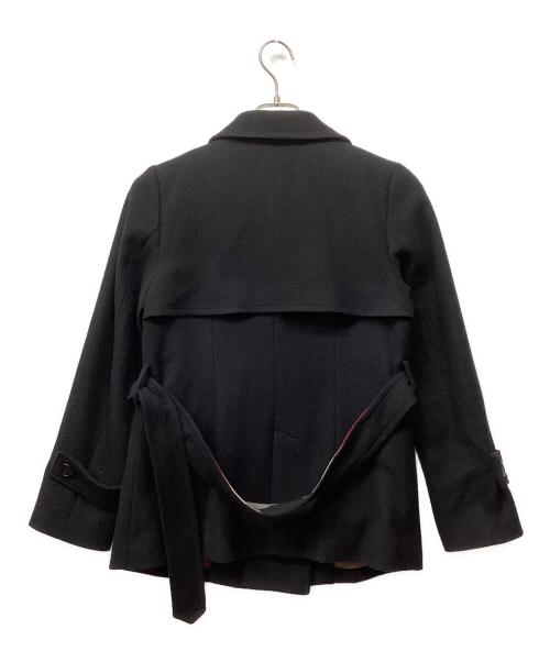 BLUE LABEL CRESTBRIDGE（ブルーレーベルクレストブリッジ）BLUE LABEL CRESTBRIDGE (ブルーレーベルクレストブリッジ) スペリオルメルトンショートコート ブラック サイズ:36の古着・服飾アイテム