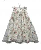 CELFORDセルフォード）の古着「レイヤードフラワープリントスカート」｜ホワイト