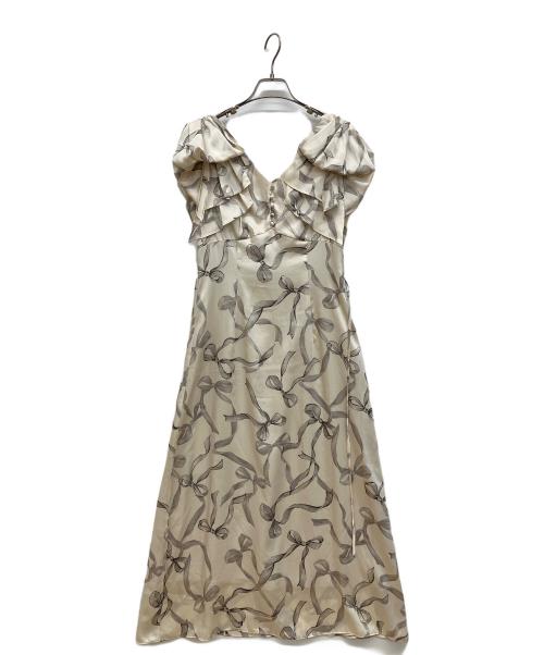 Snidel（スナイデル）Snidel (スナイデル) リボンスリーブデザインワンピース ベージュ サイズ:1の古着・服飾アイテム