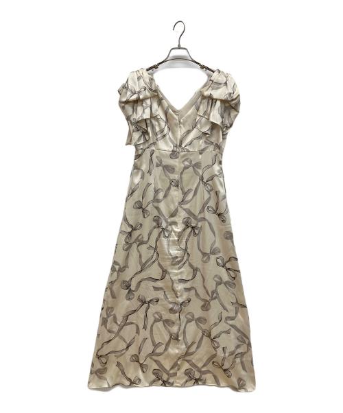 Snidel（スナイデル）Snidel (スナイデル) リボンスリーブデザインワンピース ベージュ サイズ:1の古着・服飾アイテム