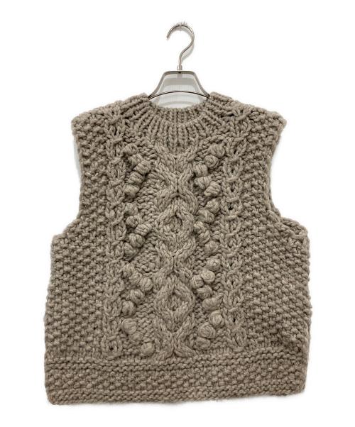 TSUHARU by samansa Mos2（ツハル バイ サマンサモスモス）TSUHARU by samansa Mos2 (ツハル バイ サマンサモスモス) ペルー柄編みニットベスト ベージュ サイズ:Fの古着・服飾アイテム