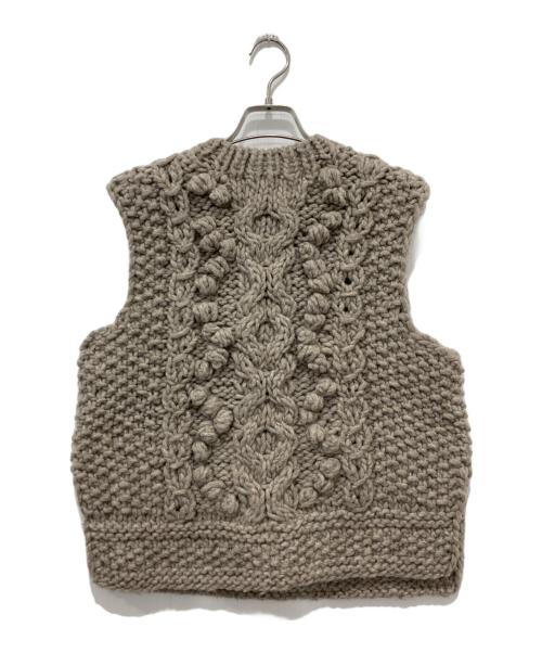 TSUHARU by samansa Mos2（ツハル バイ サマンサモスモス）TSUHARU by samansa Mos2 (ツハル バイ サマンサモスモス) ペルー柄編みニットベスト ベージュ サイズ:Fの古着・服飾アイテム
