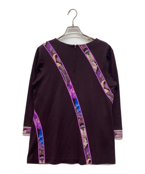 LEONARD（レオナール）LEONARD (レオナール) 7分袖カットソー　チュニック パープル サイズ:42の古着・服飾アイテム