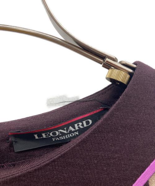 LEONARD（レオナール）LEONARD (レオナール) 7分袖カットソー　チュニック パープル サイズ:42の古着・服飾アイテム