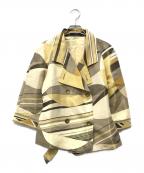 LEONARDレオナール）の古着「シルク混ベルテッドジャケット」｜ベージュ