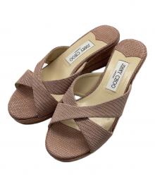 JIMMY CHOO（ジミーチュウ）の古着「クロスサンダル」｜ピンク