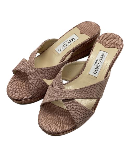 JIMMY CHOO（ジミーチュウ）JIMMY CHOO (ジミーチュウ) クロスサンダル ピンク サイズ:38の古着・服飾アイテム
