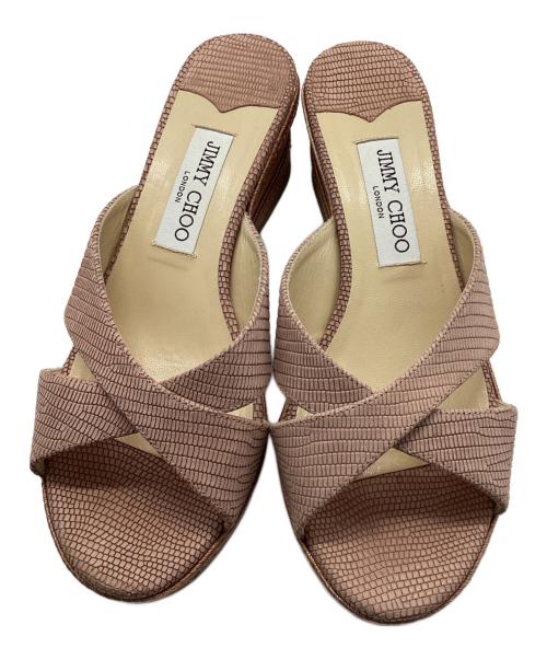 JIMMY CHOO（ジミーチュウ）JIMMY CHOO (ジミーチュウ) クロスサンダル ピンク サイズ:38の古着・服飾アイテム