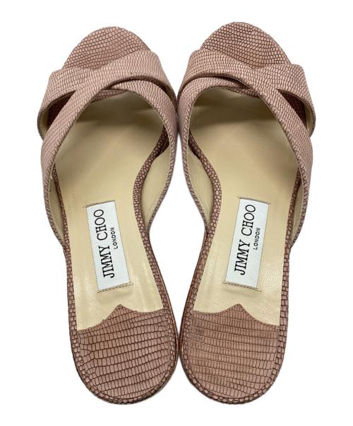 JIMMY CHOO（ジミーチュウ）JIMMY CHOO (ジミーチュウ) クロスサンダル ピンク サイズ:38の古着・服飾アイテム