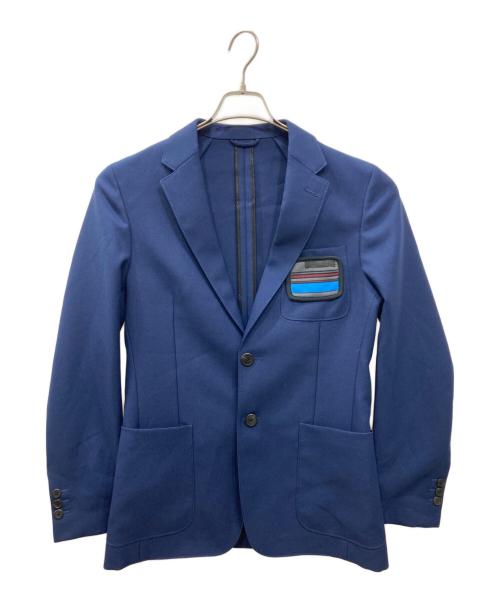 PRADA（プラダ）PRADA (プラダ) ロゴパッチ2Bシングルジャケット ネイビー サイズ:46の古着・服飾アイテム