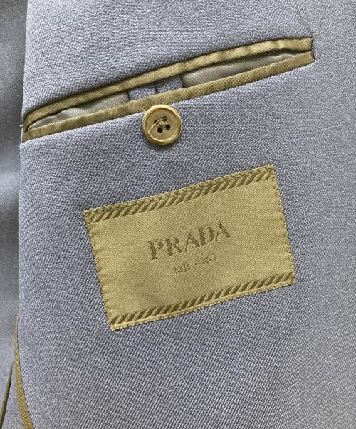 PRADA（プラダ）PRADA (プラダ) ロゴパッチ2Bシングルジャケット ネイビー サイズ:46の古着・服飾アイテム