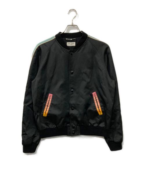 Saint Laurent Paris（サンローランパリ）Saint Laurent Paris (サンローランパリ) サテンパンサージャケット ブラック サイズ:48の古着・服飾アイテム