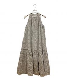 HER LIP TO（ハーリップトゥ）の古着「Lace-Trimmed Belted Dress」｜グレー