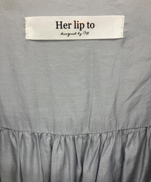 HER LIP TO（ハーリップトゥ）Her lip to (ハーリップトゥ) Airy Volume Sleeve Dress ブルー サイズ:Sの古着・服飾アイテム