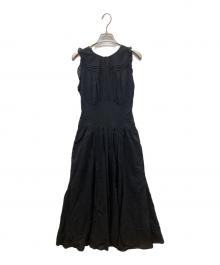 HER LIP TO（ハーリップトゥ）の古着「Back Lace-Up Cotton Long Dress」｜ブラック