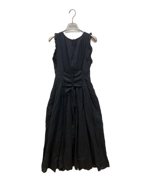 HER LIP TO（ハーリップトゥ）HER LIP TO (ハーリップトゥ) Back Lace-Up Cotton Long Dress ブラック サイズ:Ｓの古着・服飾アイテム