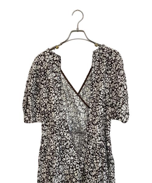 IENA（イエナ）IENA (イエナ) 22SS シャドーフラワーカシュクールワンピース ブラウン サイズ:SIZE 36の古着・服飾アイテム