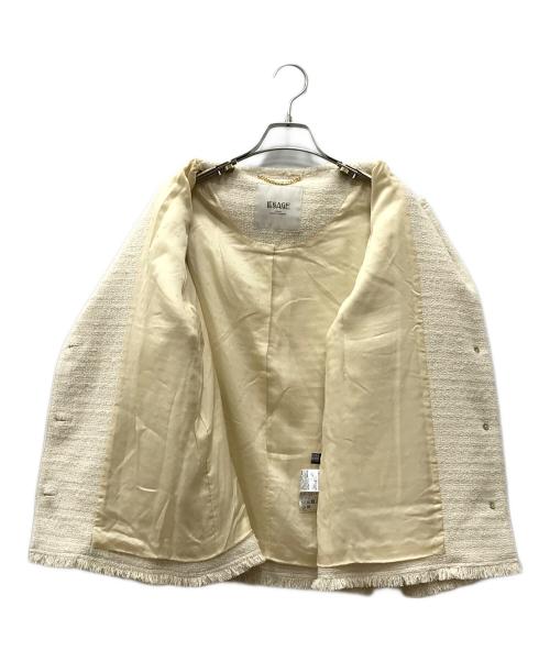journal standard L'essage（ジャーナルスタンダード レサージュ）journal standard L'essage (ジャーナルスタンダード レサージュ) GIOLICA MIXツイードWIDEジャケット アイボリー サイズ:FREE 未使用品の古着・服飾アイテム