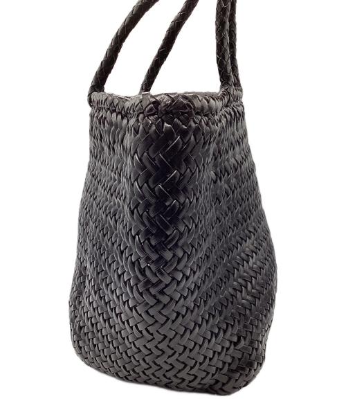 SAINT CHRISTOPHER（セント クリストファー）SAINT CHRISTOPHER (セント クリストファー) レザーカゴバッグ ブラックの古着・服飾アイテム