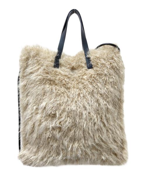 UNITED ARROWS（ユナイテッドアローズ）UNITED ARROWS (ユナイテッドアローズ) フェイクファートートバッグ ベージュ サイズ:下記参照の古着・服飾アイテム