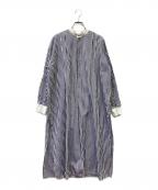 SIWALY fluidシワリーフルイド）の古着「Stand Collar Long Shirt」｜ネイビー