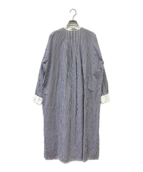 SIWALY fluid（シワリーフルイド）SIWALY fluid (シワリーフルイド) Stand Collar Long Shirt ネイビー サイズ:Freeの古着・服飾アイテム