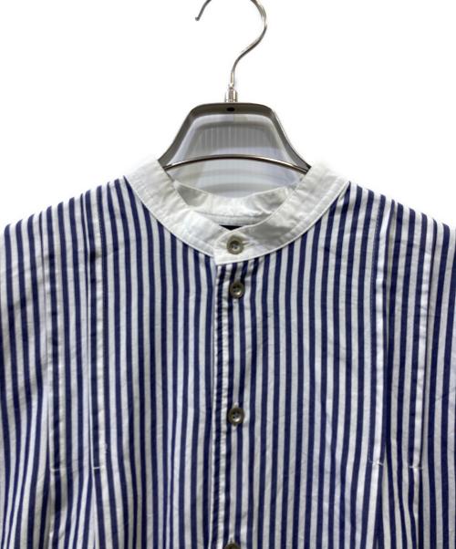 SIWALY fluid（シワリーフルイド）SIWALY fluid (シワリーフルイド) Stand Collar Long Shirt ネイビー サイズ:Freeの古着・服飾アイテム