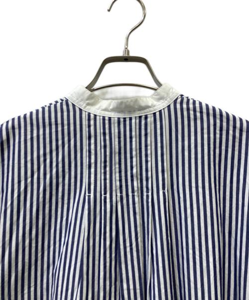 SIWALY fluid（シワリーフルイド）SIWALY fluid (シワリーフルイド) Stand Collar Long Shirt ネイビー サイズ:Freeの古着・服飾アイテム