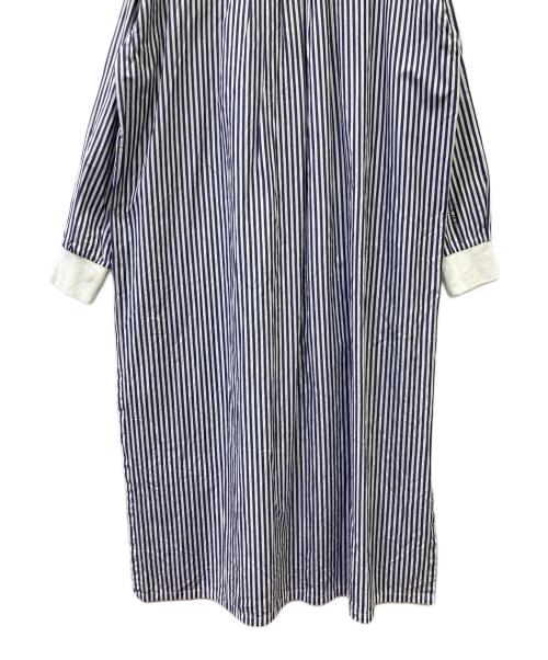 SIWALY fluid（シワリーフルイド）SIWALY fluid (シワリーフルイド) Stand Collar Long Shirt ネイビー サイズ:Freeの古着・服飾アイテム