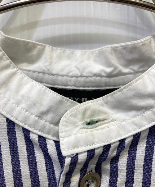 SIWALY fluid（シワリーフルイド）SIWALY fluid (シワリーフルイド) Stand Collar Long Shirt ネイビー サイズ:Freeの古着・服飾アイテム