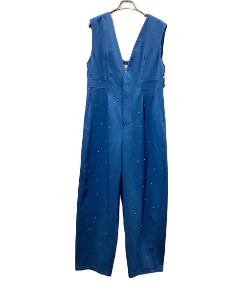 MUVEIL（ミュベール）MUVEIL (ミュベール) 水しぶきビジューサロペット ブルー サイズ:38の古着・服飾アイテム