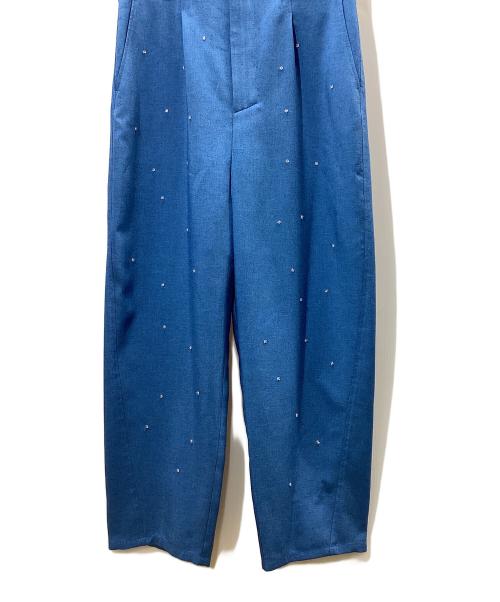 MUVEIL（ミュベール）MUVEIL (ミュベール) 水しぶきビジューサロペット ブルー サイズ:38の古着・服飾アイテム