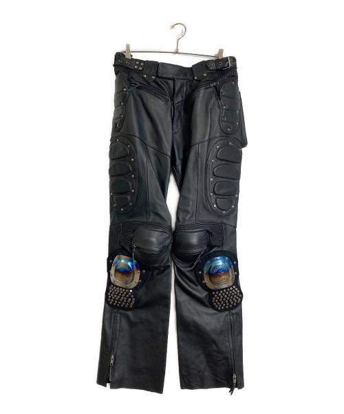 YELLOW CORN（イエローコーン）YeLLOW CORN (イエローコーン) チタニウムレザーパンツ　バイクパンツ　モータースポーツ ブラック サイズ:Lの古着・服飾アイテム